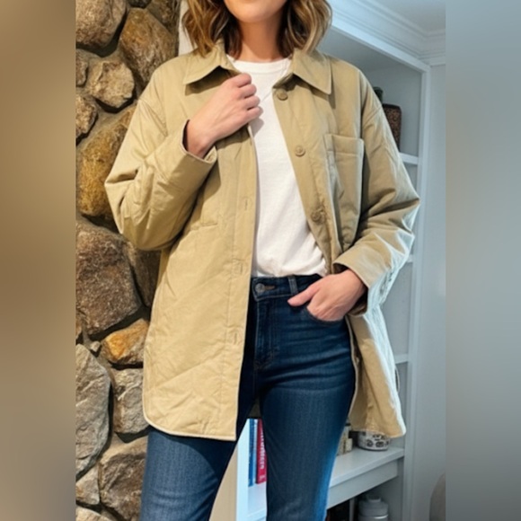 H&M Sage green oversized shacket. Size XS. In perfect condition. - Picture 1 of 10